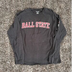 Champion Ball State Cardinals Long Sleeve T Shirt Men's Size L Black Red